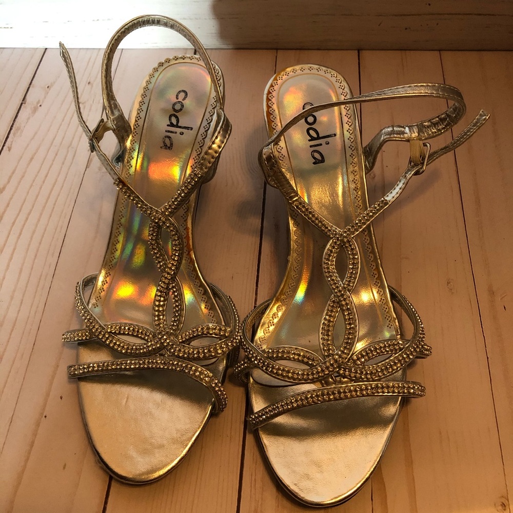 Prom/Graduation Silver Small Heel Sandal - Picture 2 of 6